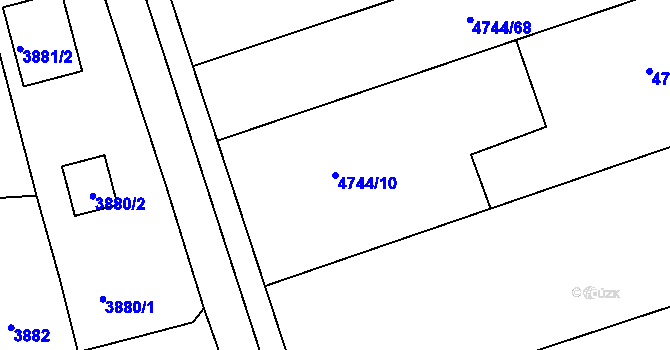 Parcela st. 4744/10 v KÚ Vlčnov, Katastrální mapa