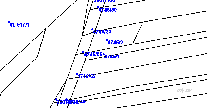 Parcela st. 4745/1 v KÚ Vlčnov, Katastrální mapa