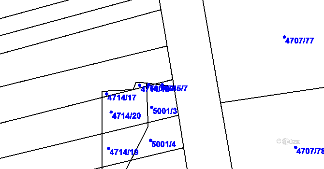 Parcela st. 4745/7 v KÚ Vlčnov, Katastrální mapa