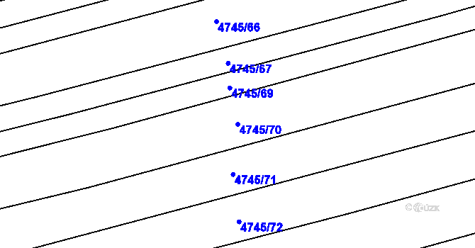 Parcela st. 4745/70 v KÚ Vlčnov, Katastrální mapa