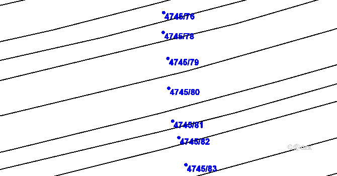 Parcela st. 4745/80 v KÚ Vlčnov, Katastrální mapa