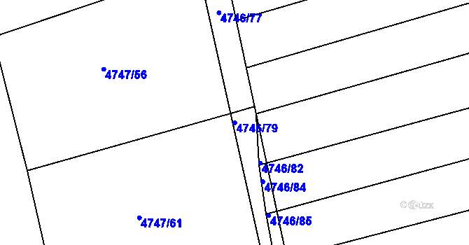 Parcela st. 4746/79 v KÚ Vlčnov, Katastrální mapa