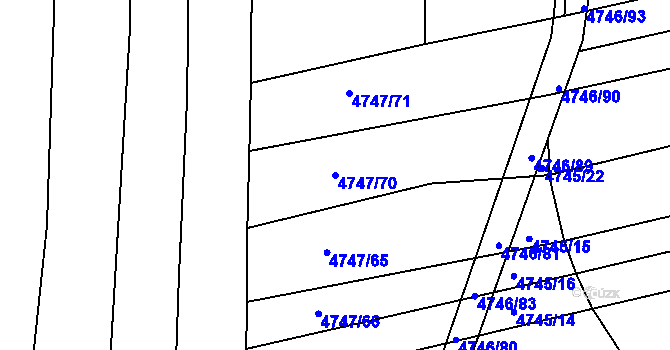 Parcela st. 4747/70 v KÚ Vlčnov, Katastrální mapa