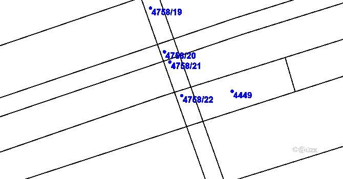 Parcela st. 4758/108 v KÚ Vlčnov, Katastrální mapa