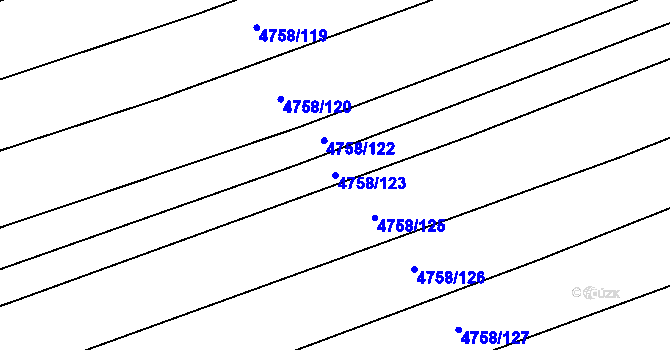 Parcela st. 4758/123 v KÚ Vlčnov, Katastrální mapa