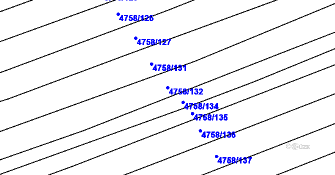 Parcela st. 4758/132 v KÚ Vlčnov, Katastrální mapa