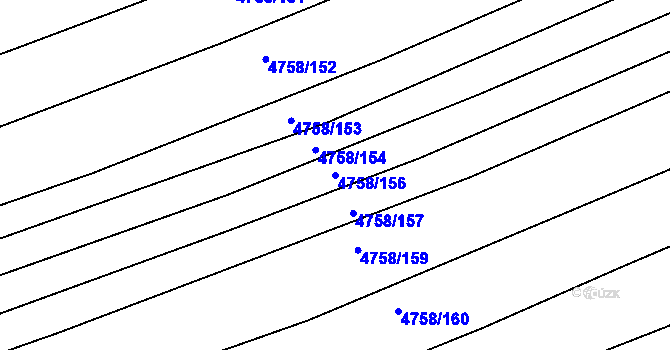 Parcela st. 4758/156 v KÚ Vlčnov, Katastrální mapa