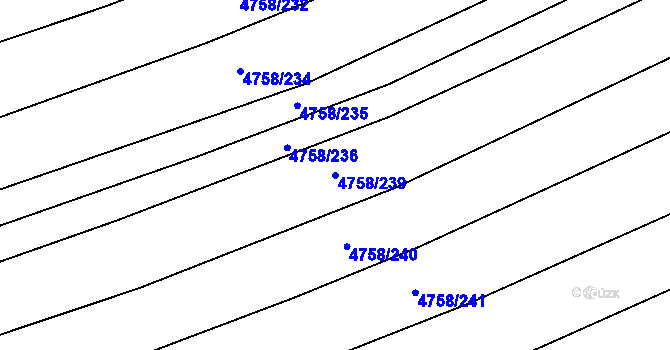 Parcela st. 4758/239 v KÚ Vlčnov, Katastrální mapa
