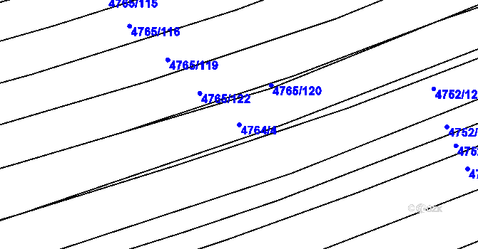 Parcela st. 4764/4 v KÚ Vlčnov, Katastrální mapa