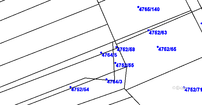 Parcela st. 4764/5 v KÚ Vlčnov, Katastrální mapa
