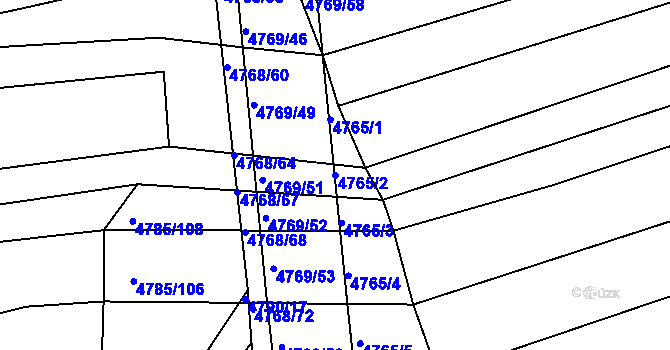 Parcela st. 4765/2 v KÚ Vlčnov, Katastrální mapa