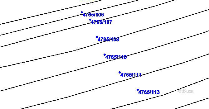 Parcela st. 4765/110 v KÚ Vlčnov, Katastrální mapa