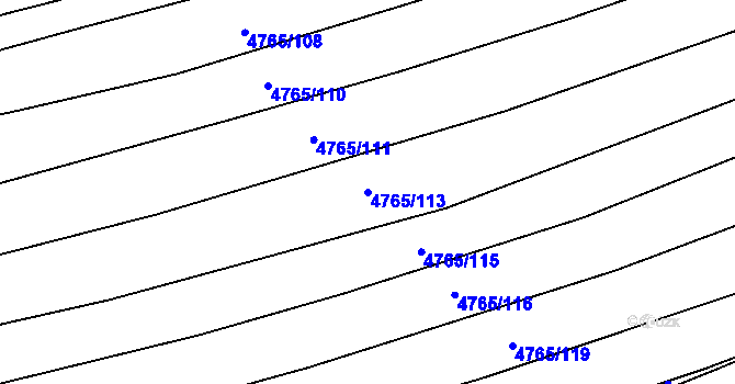 Parcela st. 4765/113 v KÚ Vlčnov, Katastrální mapa