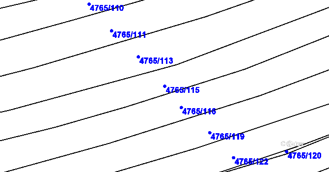 Parcela st. 4765/115 v KÚ Vlčnov, Katastrální mapa