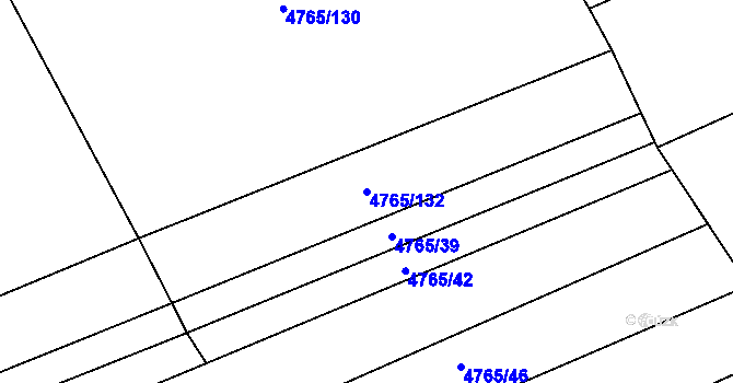 Parcela st. 4765/132 v KÚ Vlčnov, Katastrální mapa