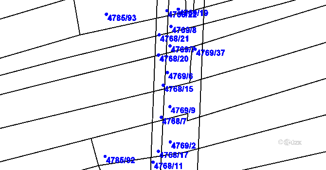 Parcela st. 4768/15 v KÚ Vlčnov, Katastrální mapa
