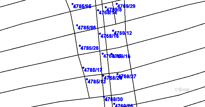 Parcela st. 4768/19 v KÚ Vlčnov, Katastrální mapa