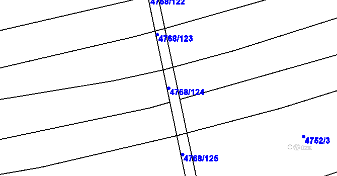 Parcela st. 4768/124 v KÚ Vlčnov, Katastrální mapa