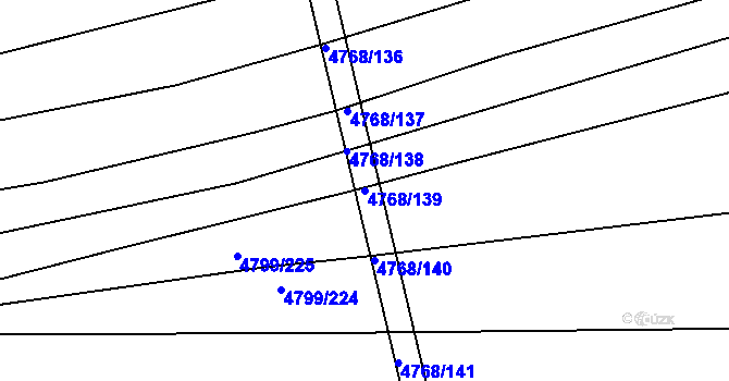Parcela st. 4768/139 v KÚ Vlčnov, Katastrální mapa