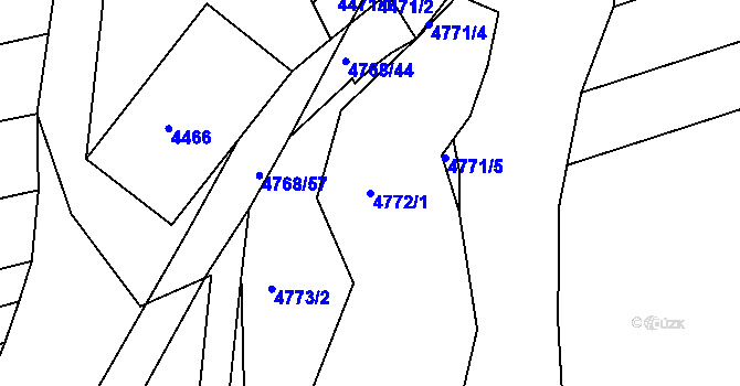 Parcela st. 4772/1 v KÚ Vlčnov, Katastrální mapa
