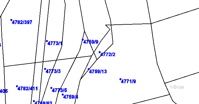 Parcela st. 4772/2 v KÚ Vlčnov, Katastrální mapa