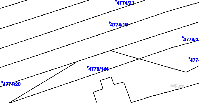 Parcela st. 4775/147 v KÚ Vlčnov, Katastrální mapa