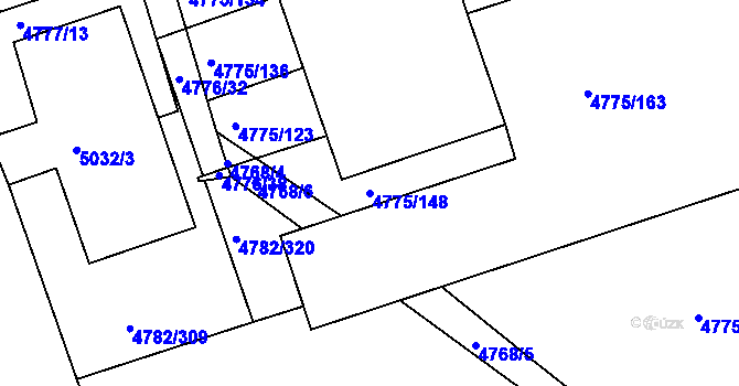Parcela st. 4775/148 v KÚ Vlčnov, Katastrální mapa