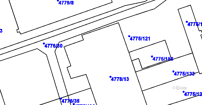 Parcela st. 4778/13 v KÚ Vlčnov, Katastrální mapa