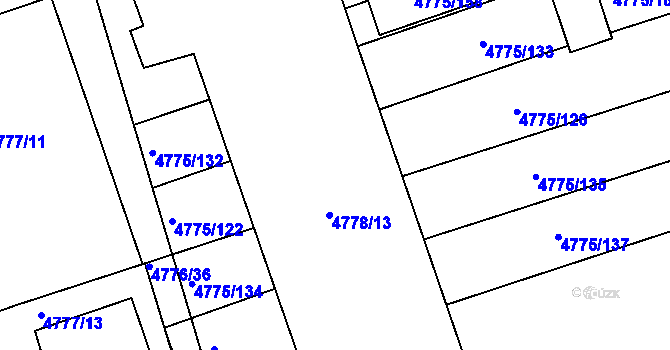 Parcela st. 4778/14 v KÚ Vlčnov, Katastrální mapa