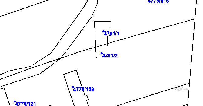 Parcela st. 4781/2 v KÚ Vlčnov, Katastrální mapa