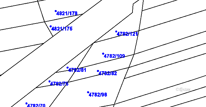 Parcela st. 4782/109 v KÚ Vlčnov, Katastrální mapa