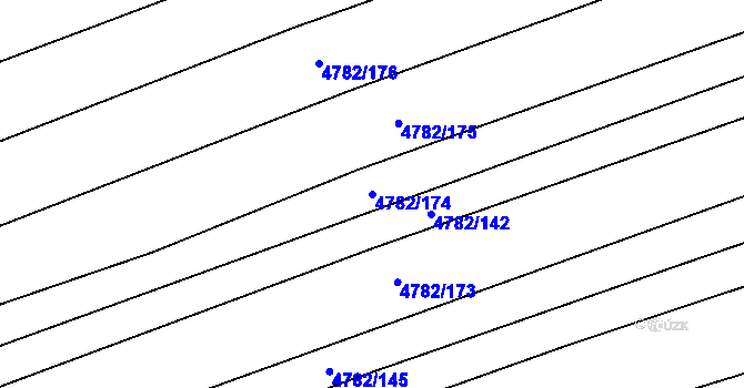 Parcela st. 4782/174 v KÚ Vlčnov, Katastrální mapa