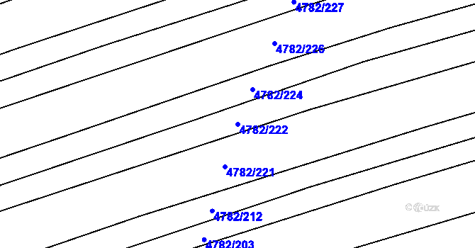 Parcela st. 4782/222 v KÚ Vlčnov, Katastrální mapa
