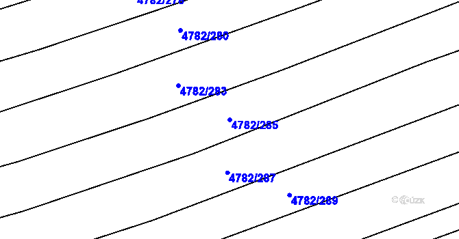 Parcela st. 4782/285 v KÚ Vlčnov, Katastrální mapa