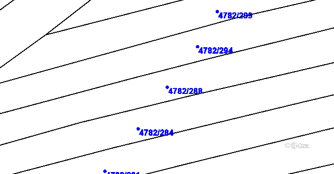 Parcela st. 4782/288 v KÚ Vlčnov, Katastrální mapa