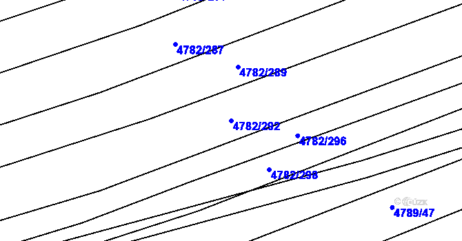 Parcela st. 4782/292 v KÚ Vlčnov, Katastrální mapa