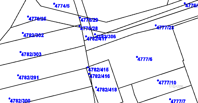 Parcela st. 4782/311 v KÚ Vlčnov, Katastrální mapa