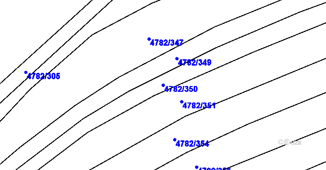 Parcela st. 4782/350 v KÚ Vlčnov, Katastrální mapa