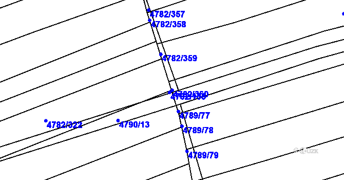 Parcela st. 4782/360 v KÚ Vlčnov, Katastrální mapa
