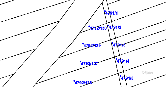 Parcela st. 4792/129 v KÚ Vlčnov, Katastrální mapa