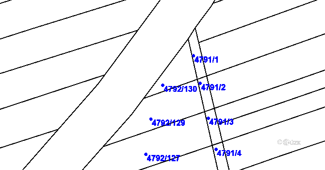 Parcela st. 4792/130 v KÚ Vlčnov, Katastrální mapa