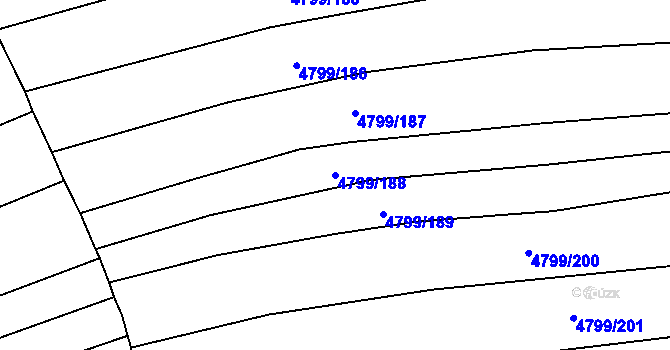 Parcela st. 4799/188 v KÚ Vlčnov, Katastrální mapa