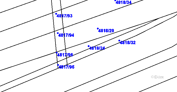 Parcela st. 4818/24 v KÚ Vlčnov, Katastrální mapa