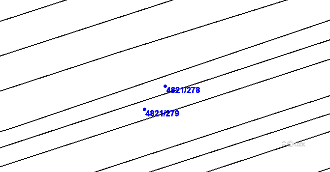 Parcela st. 4821/278 v KÚ Vlčnov, Katastrální mapa