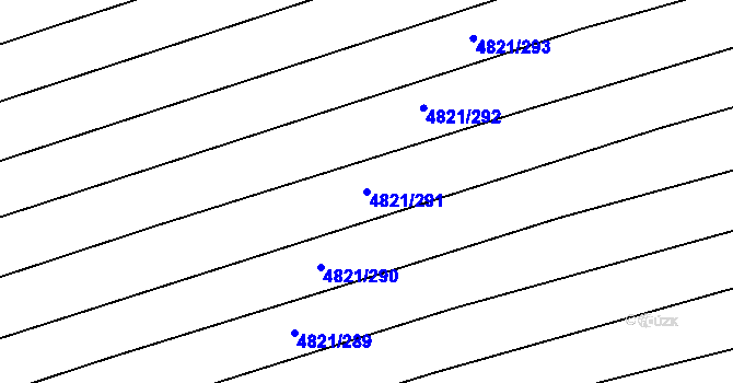 Parcela st. 4821/291 v KÚ Vlčnov, Katastrální mapa
