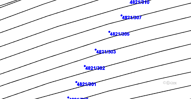 Parcela st. 4821/303 v KÚ Vlčnov, Katastrální mapa