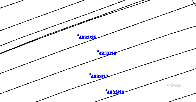 Parcela st. 4833/18 v KÚ Vlčnov, Katastrální mapa