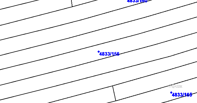Parcela st. 4833/156 v KÚ Vlčnov, Katastrální mapa