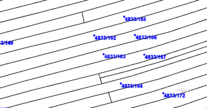 Parcela st. 4833/163 v KÚ Vlčnov, Katastrální mapa