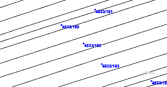 Parcela st. 4833/182 v KÚ Vlčnov, Katastrální mapa